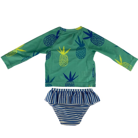 Tea Collection Pineapple Rash Guard 2 Piece Swimsuit - Size 9-12M NWT - Picture 2 of 9